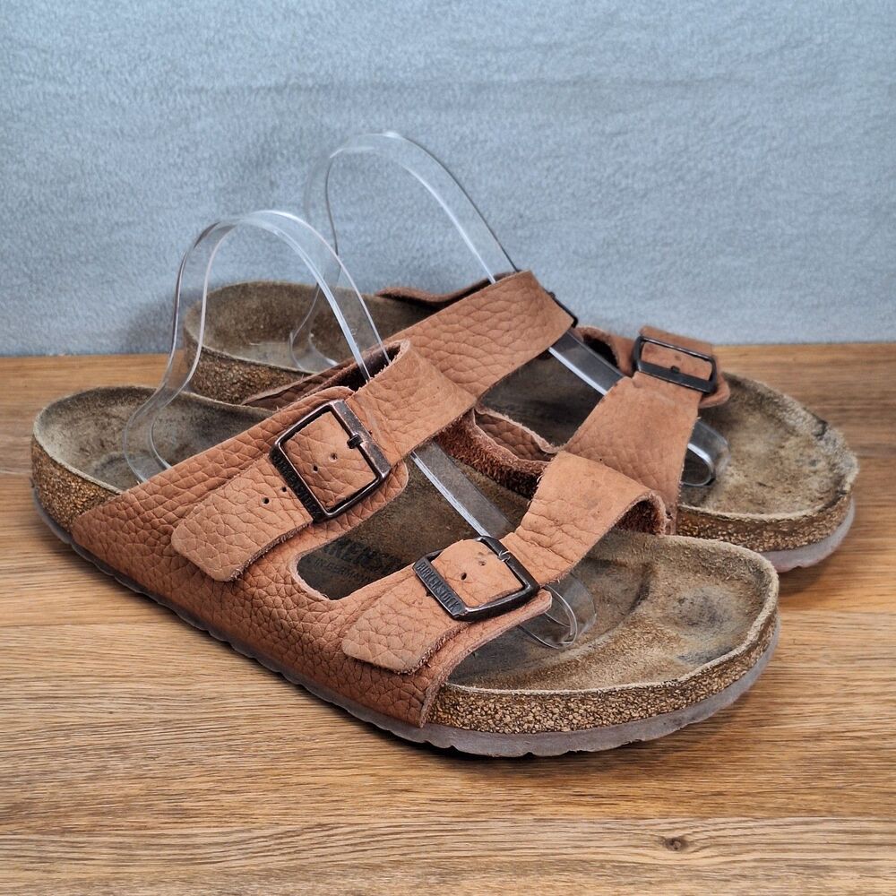 Birkenstock Arizona Men's 13 EU 46 Sandals Peach Pebbled Soft Leather Germany